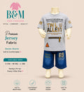 Boys Summer Jersey Set with Denim Shorts | Sizes 14–18