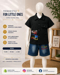 Boys China Imported Fabric Summer Set with Denim Shorts | Sizes 14–18