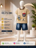 Boys Dry-Fit Summer Set with Denim Shorts | Sizes 14–18