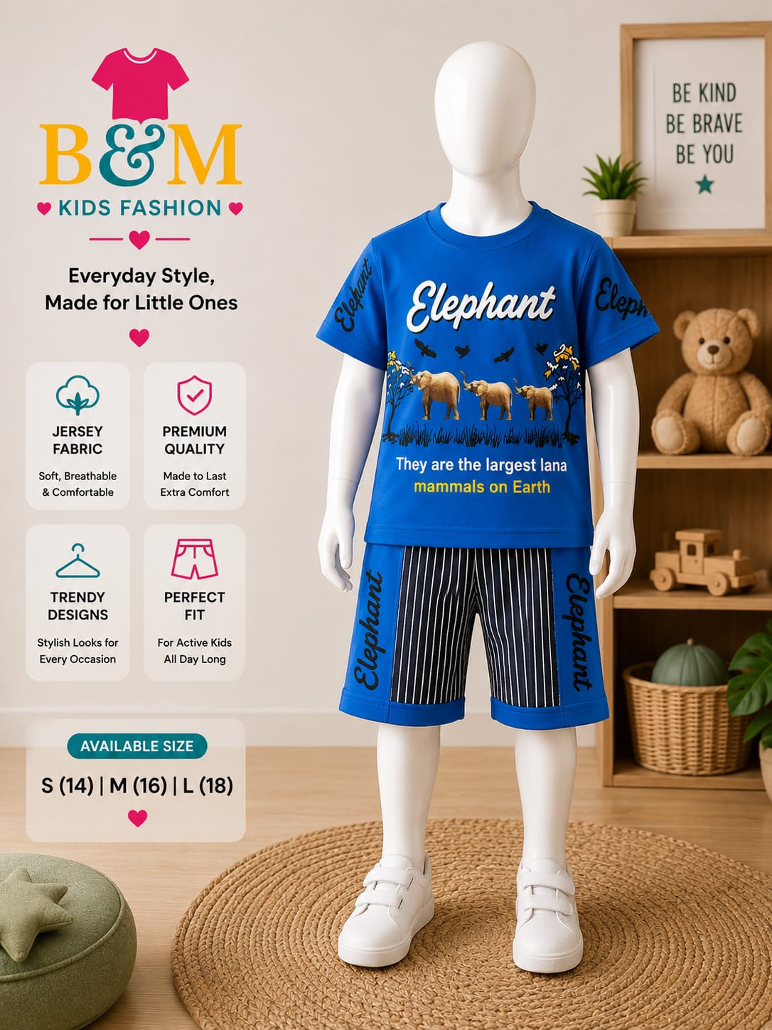 Boys Breathable Jersey Summer Set | Sizes 14–18
