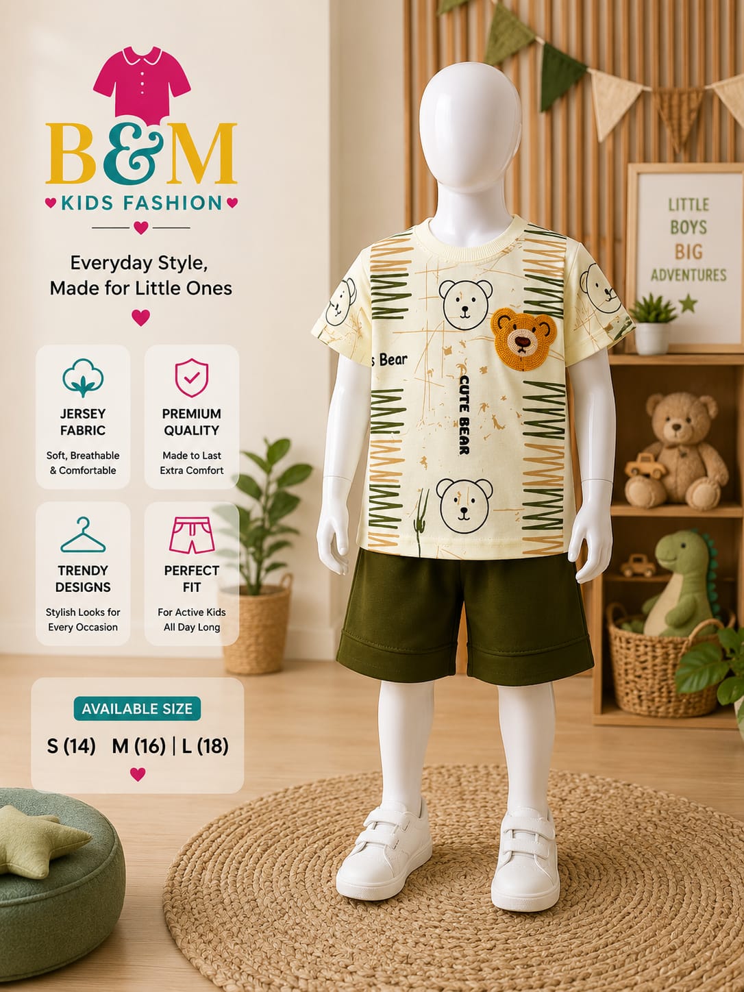 Boys jersey summer full set for sizes 14 to 18