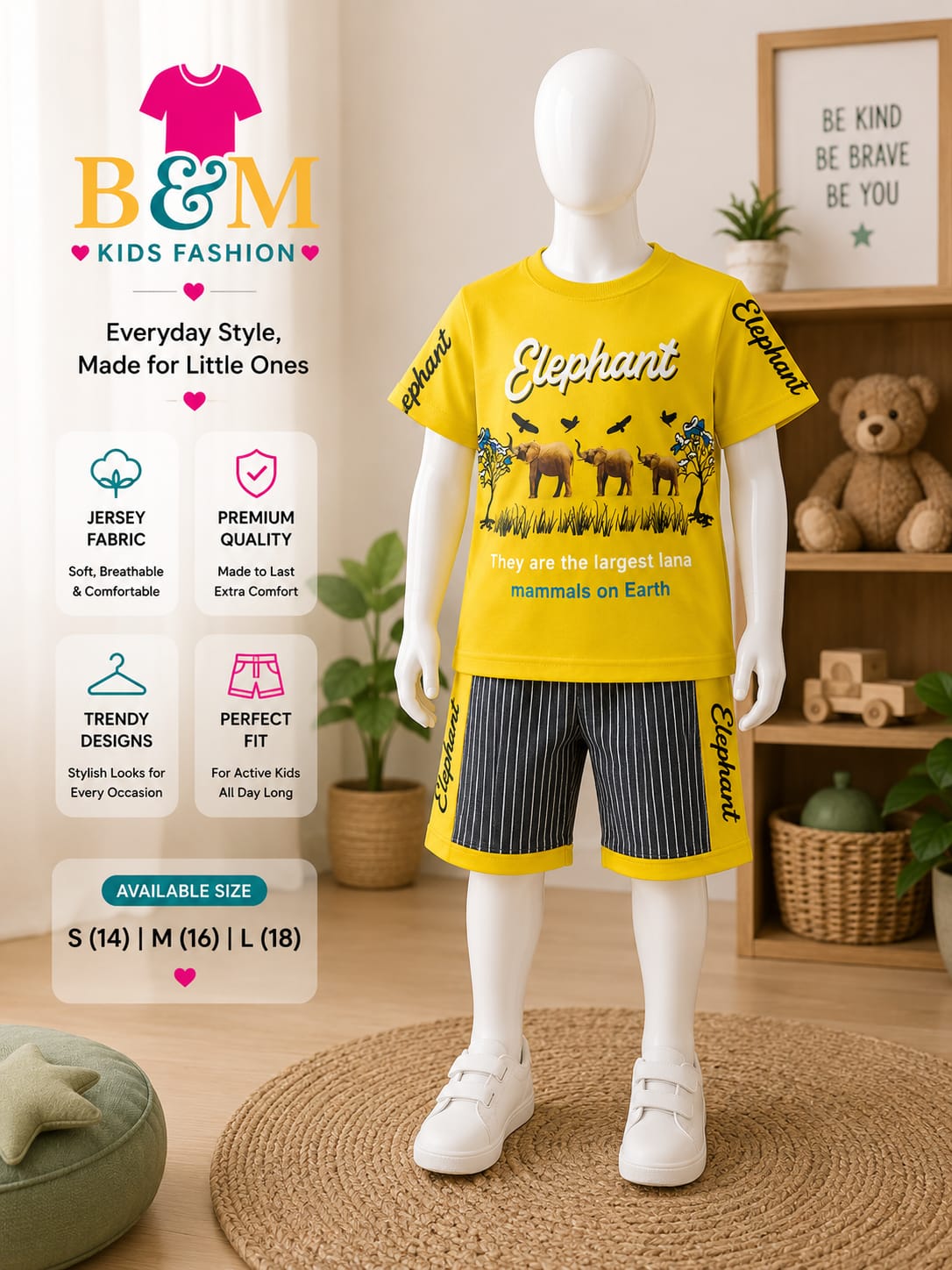 Boys Breathable Jersey Summer Set | Sizes 14–18
